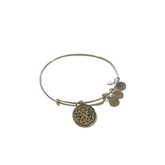 Alex and Ani Rafaelian Silver Infinity Charm Bangle Bracelet - Picture 1 of 13